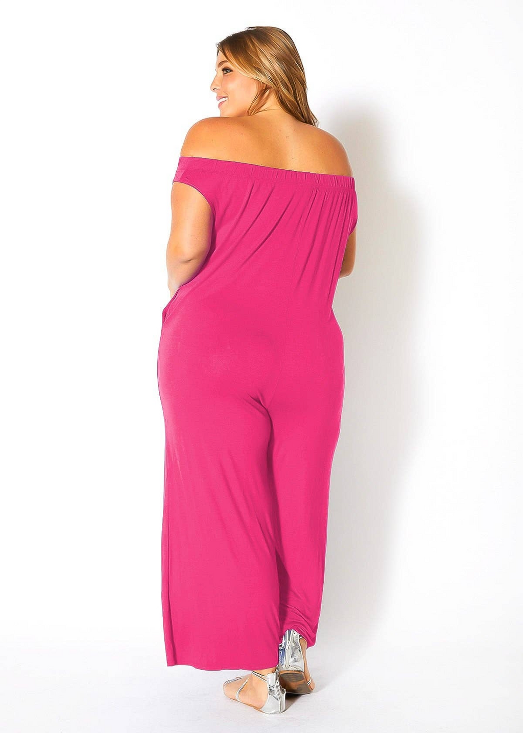 Bellatrix Plus Size Off Shoulder Wide Leg Jumpsuit