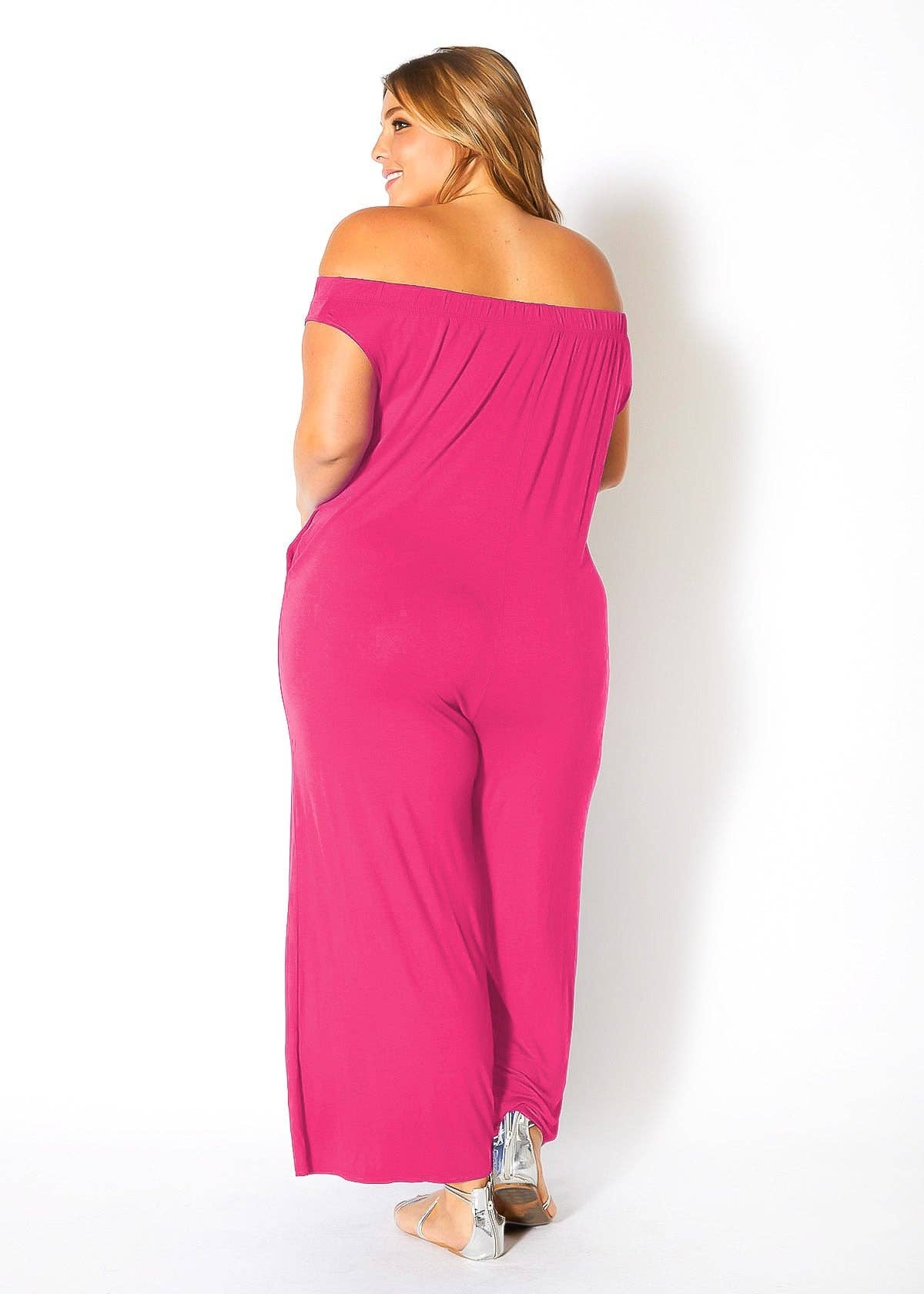Bellatrix Plus Size Off Shoulder Wide Leg Jumpsuit