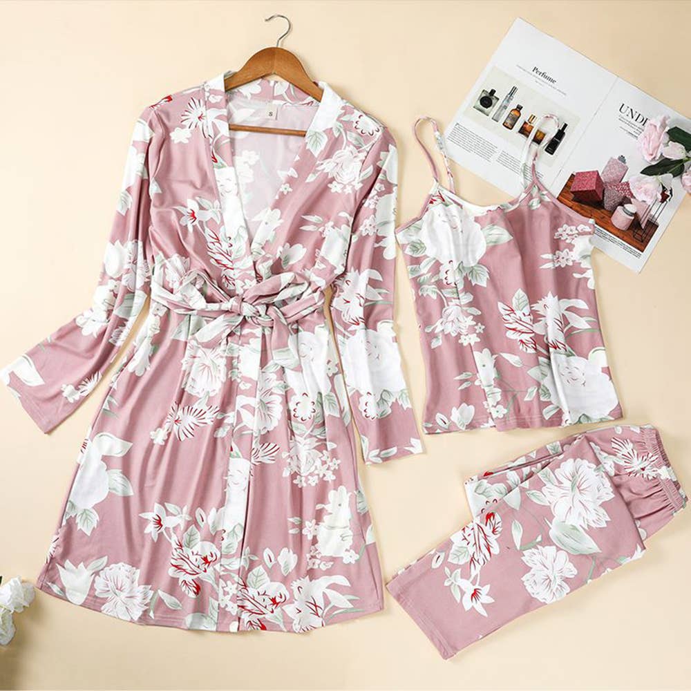 3 Piece Sleepwear and Pants Pajama Set