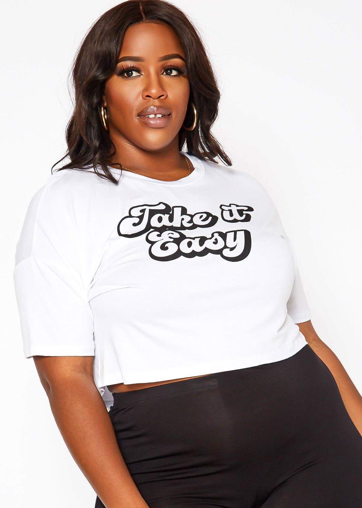 Bellatrix Plus Size Women's Printed Crop Top