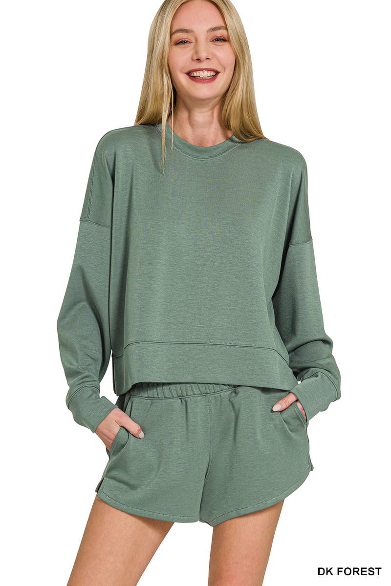 Scuba Long Sleeve Sweatshirts And Shorts Set