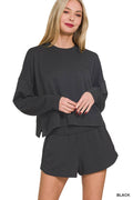 Scuba Long Sleeve Sweatshirts And Shorts Set