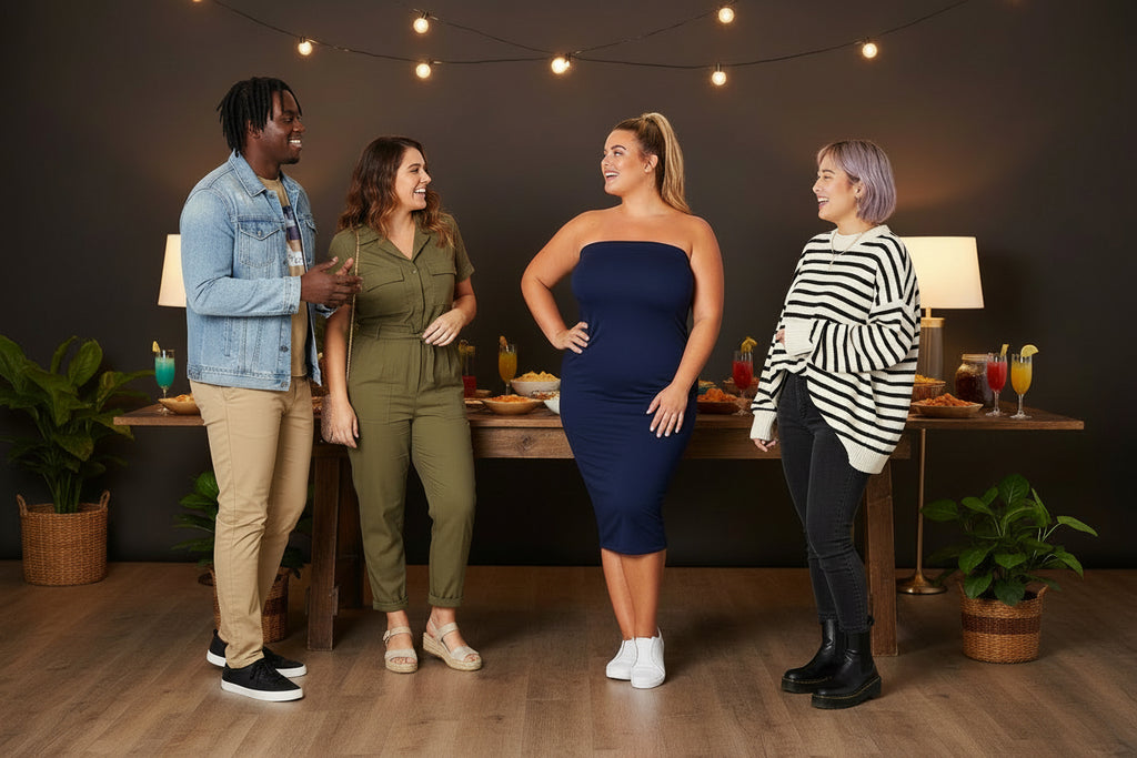 Plus Size Tube Top Bodycon Midi Dress
