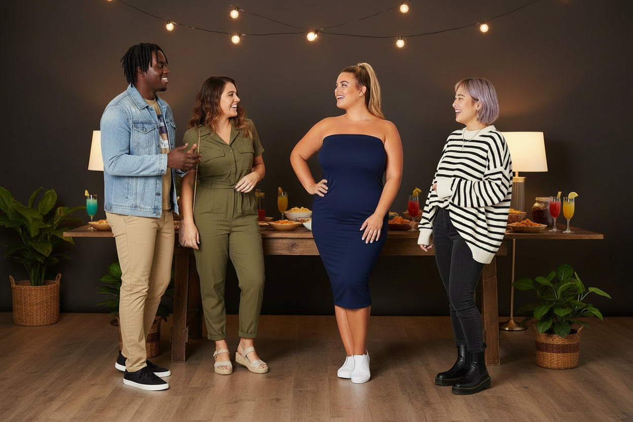 Plus Size Tube Top Bodycon Midi Dress