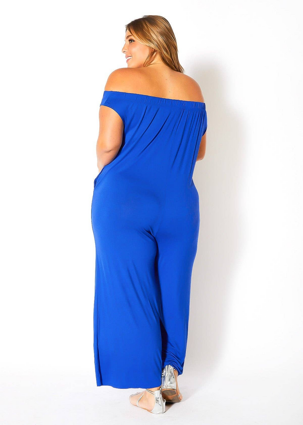 Bellatrix Plus Size Off Shoulder Wide Leg Jumpsuit