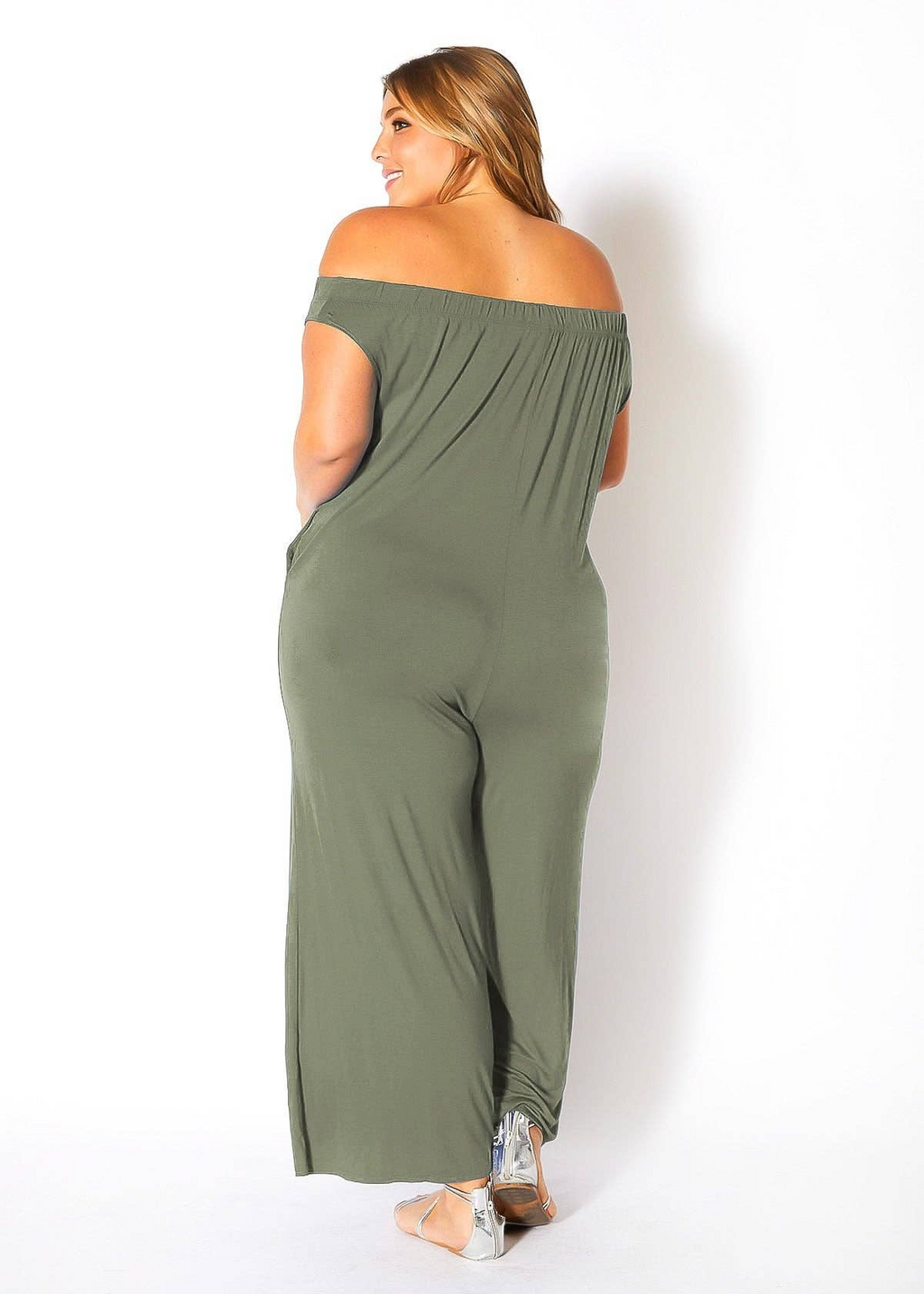 Bellatrix Plus Size Off Shoulder Wide Leg Jumpsuit
