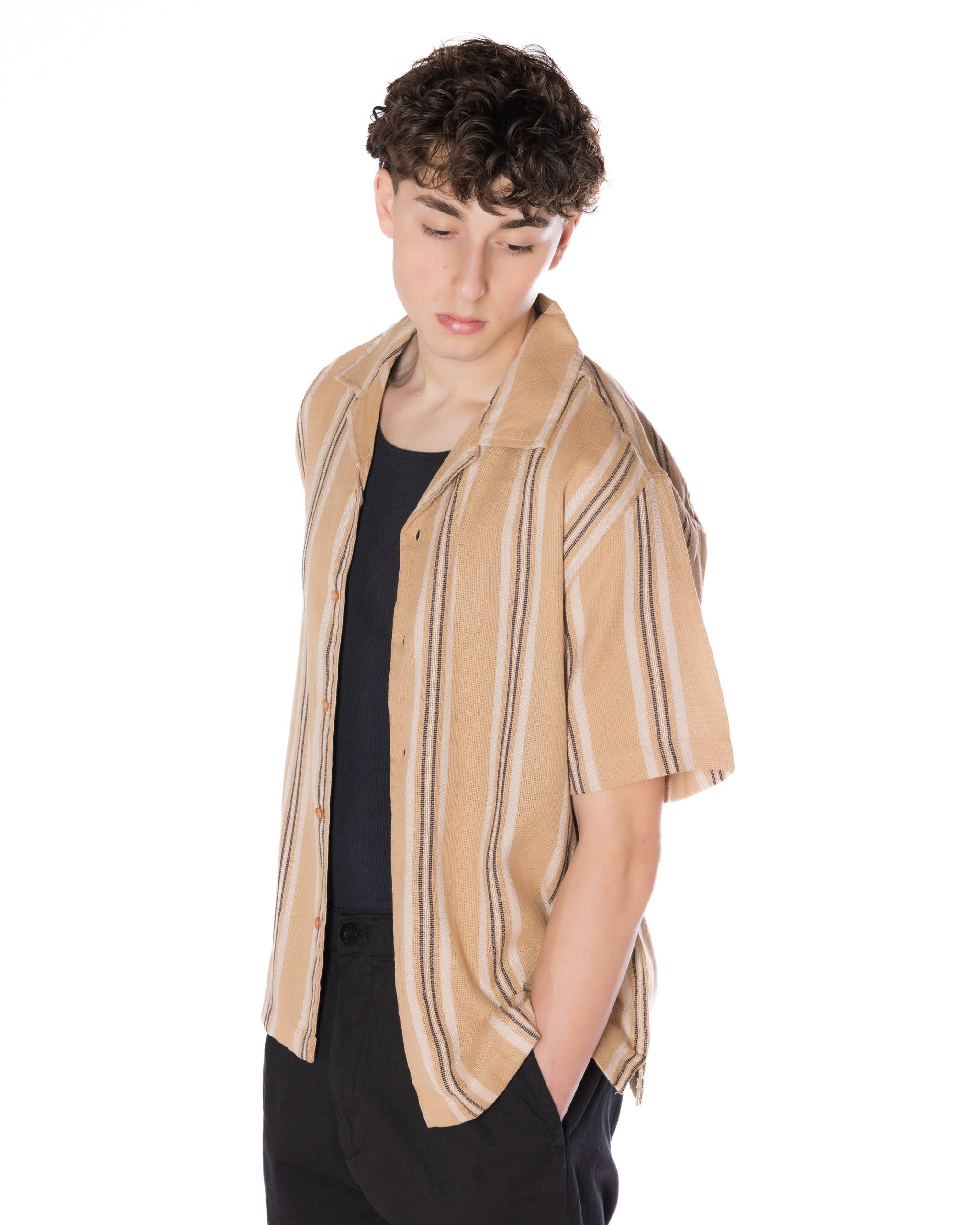 Men's Textured Striped Shirt [HF-3300]