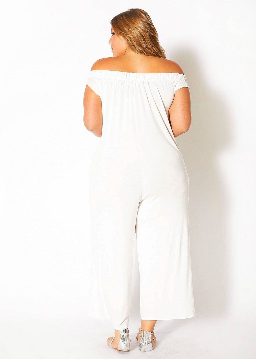 Bellatrix Plus Size Off Shoulder Wide Leg Jumpsuit