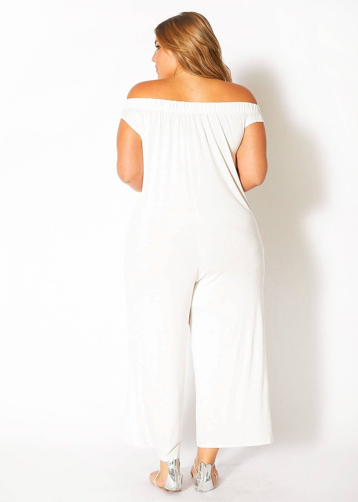 Bellatrix Plus Size Off Shoulder Wide Leg Jumpsuit