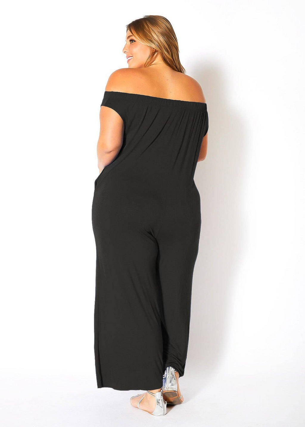 Bellatrix Plus Size Off Shoulder Wide Leg Jumpsuit
