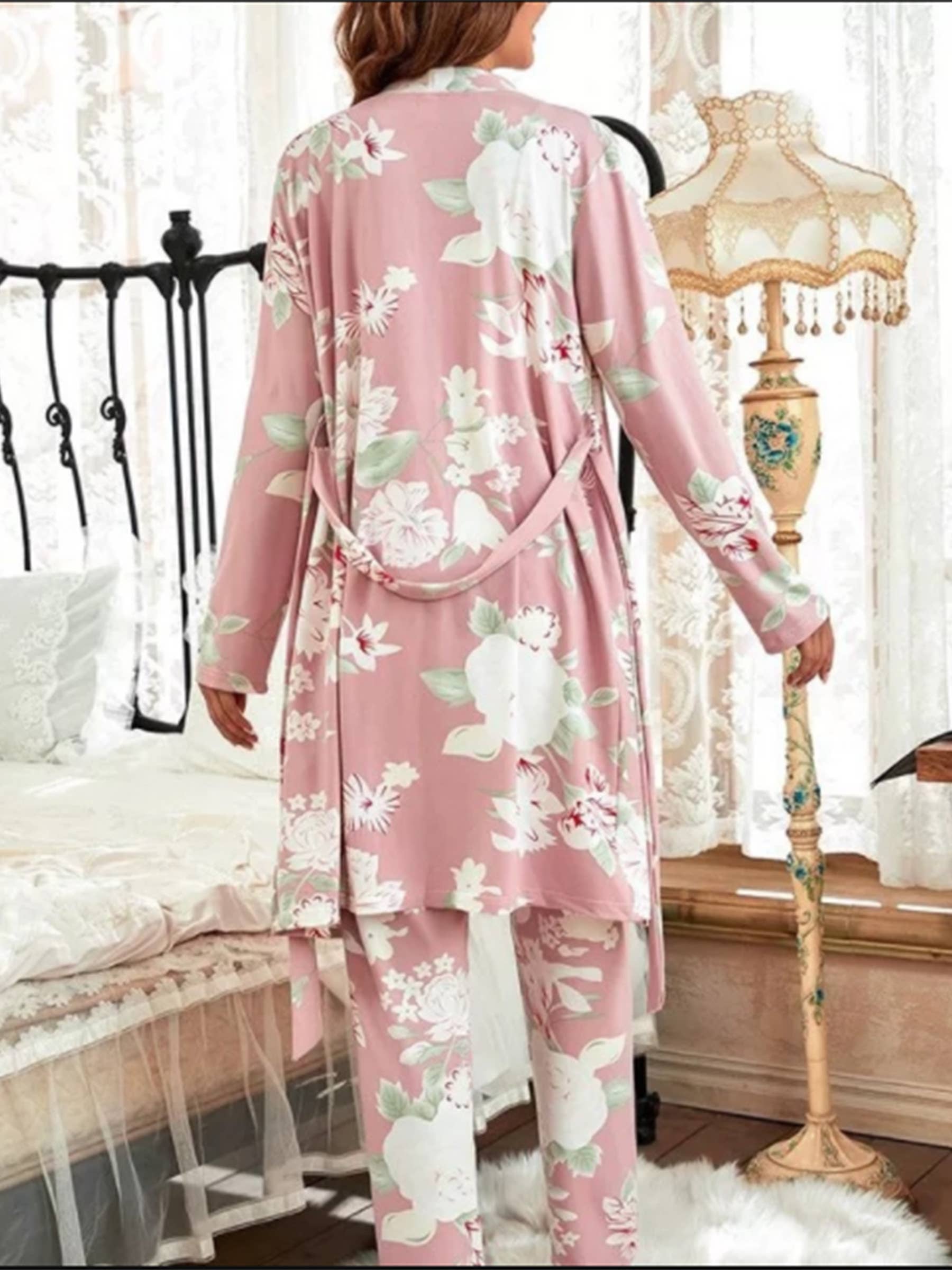 3 Piece Sleepwear and Pants Pajama Set