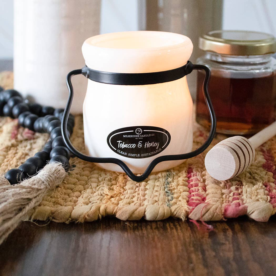 5 oz Cream Jar Candle: Tobacco & Honey