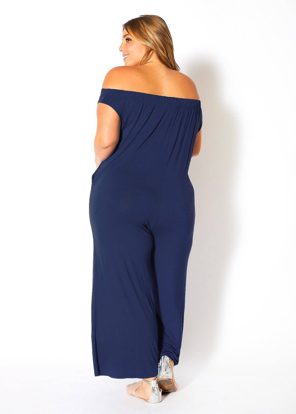 Bellatrix Plus Size Off Shoulder Wide Leg Jumpsuit