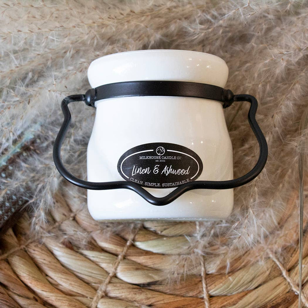 5 oz Cream Jar Candle: Linen & Ashwood