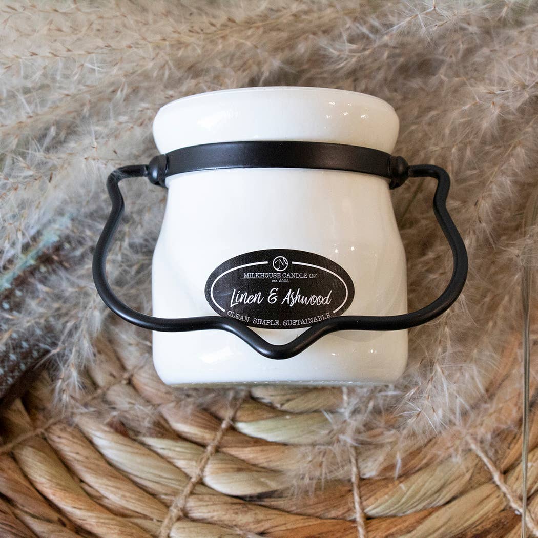 5 oz Cream Jar Candle: Linen & Ashwood